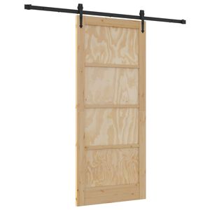 vidaXL Skyved&oslash;r ORKDAL 86 x 198,5 cm Heltre furu Naturlig og svart
