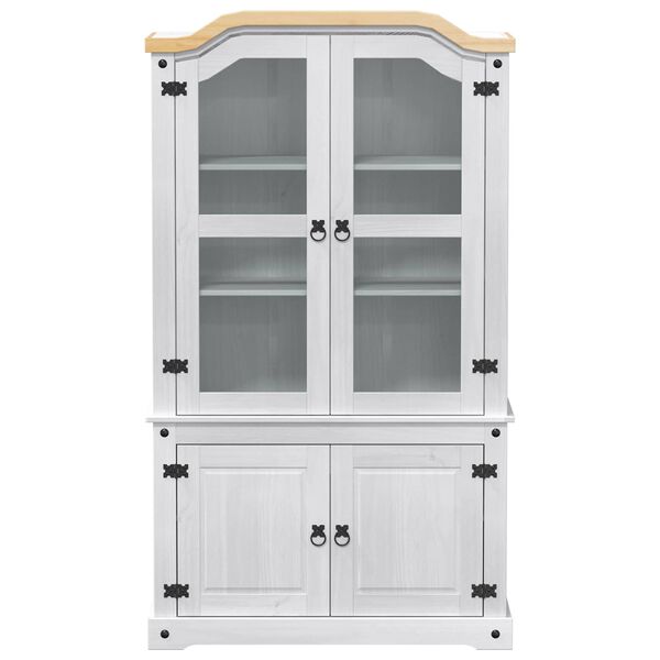 vidaXL Visningsskap Hvit 103.5 x 42 x 180 cm Massiv furu