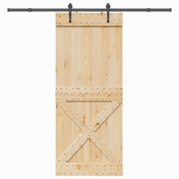 vidaXL Skyved&oslash;r med monteringstilbeh&oslash;r 95x210 cm heltre furu