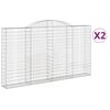 vidaXL Gabionkurver buede 2 stk 300x30x160/180 cm galvanisert jern