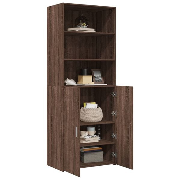 vidaXL Highboard brun eik 70x42,5x185 cm konstruert tre
