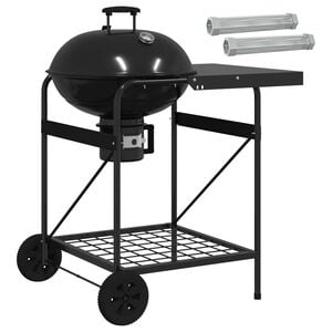 vidaXL Kullgrill med r&oslash;yketuber 91 x 71 x 107 cm St&aring;l Svart