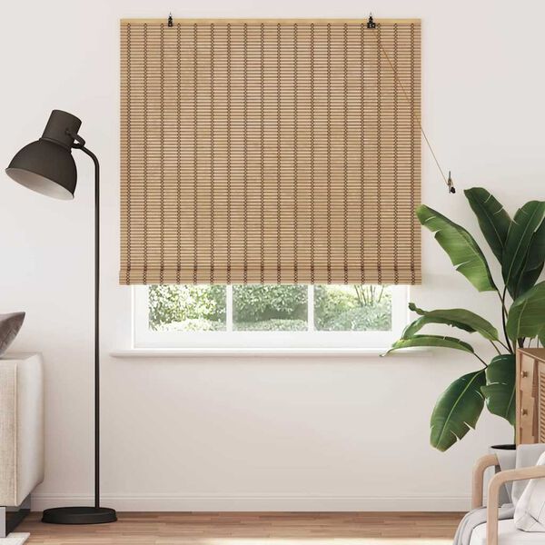 vidaXL Rullegardin med gardiner Natur 150 x 220 cm Bambus