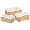 vidaXL Oppbevaringskurver 3 pcs Naturlig 40 x 30 x 18 cm Vannhyasint