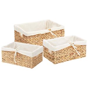 vidaXL Oppbevaringskurver 3 pcs Naturlig 40 x 30 x 18 cm Vannhyasint