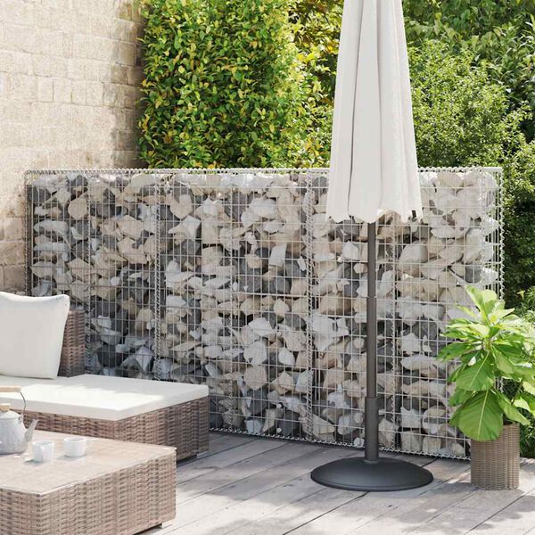 vidaXL Gabion med topp- og bunndekke galvanisert st&aring;l 100x20x150 cm