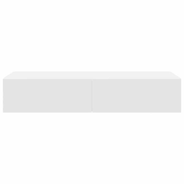 vidaXL Vegghylle med skuffer hvit 100x36x19 cm konstruert tre