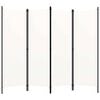vidaXL Romdeler 4 paneler hvit 200x180 cm