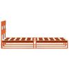 vidaXL Sengeramme uten madrass voksbrun 75x190 cm heltre furu