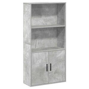vidaXL Bokhylle betonggr&aring; 60x24x120 cm konstruert tre