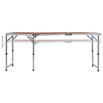 vidaXL Sammenleggbart campingbord aluminium 180x60 cm
