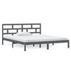 vidaXL Sengeramme gr&aring; 135x190 cm Double heltre