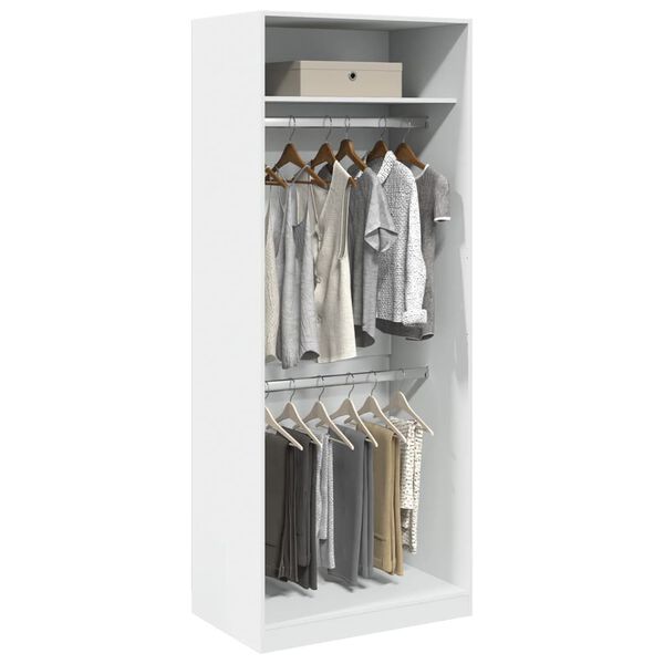 vidaXL Garderobe hvit 80x50x200 cm konstruert tre