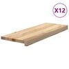 vidaXL Trappetrinn 12 stk ubehandlet 70x25x2 cm heltre eik
