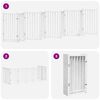 vidaXL Hundeport sammenleggbar 9 paneler hvit 450 cm poppeltre