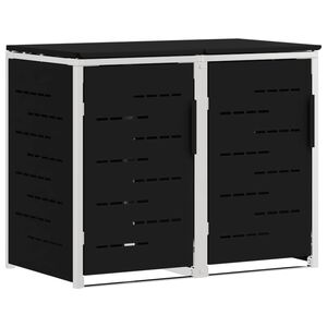vidaXL Avfallsbeholderoppbevaring Svart 138 x 77,5 x 112,5 cm