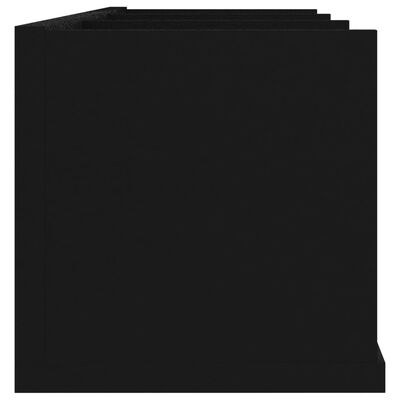 vidaXL Veggmontert CD-hylle svart 75x18x18 cm sponplate
