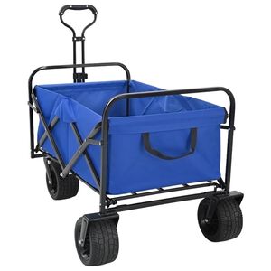 vidaXL Samlehandlekurv med bremser Bl&aring; 89 x 63 x 96 cm
