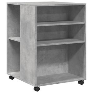 vidaXL Sidebord med hjul betonggr&aring; 55x60x78 cm konstruert tre