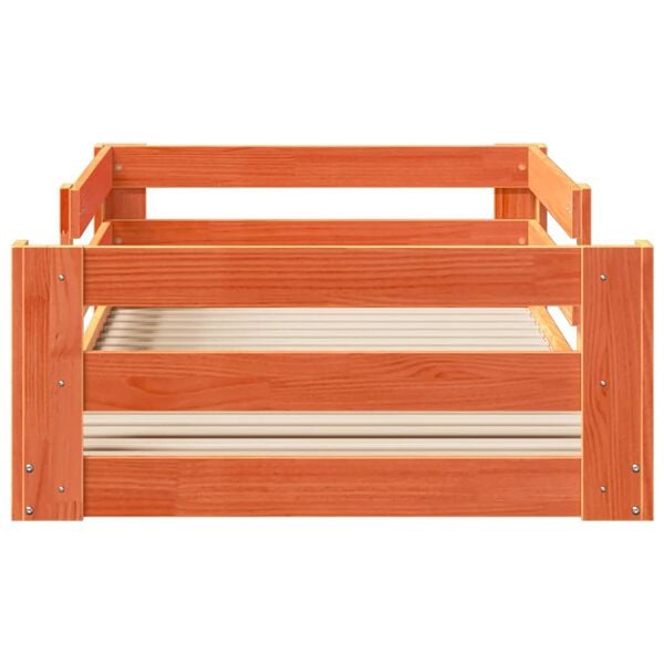 vidaXL Sengeramme uten madrass voksbrun 80x160 cm heltre furu