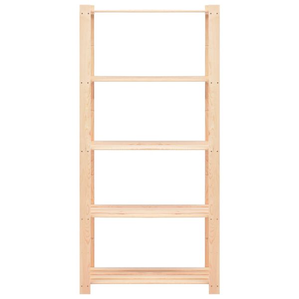 vidaXL Lagringshyller 5 etasjer 10stk 80x38x170 heltre furu 250 kg