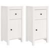 vidaXL Skjenker 2 stk hvit 40x35x80 cm heltre furu