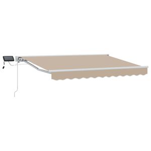 vidaXL Manuell markiseramme med LEDs Beige og Hvit 2,5 x 2 m