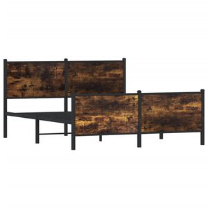vidaXL Sengeramme i metall uten madrass r&oslash;kt eik 150x200 cm