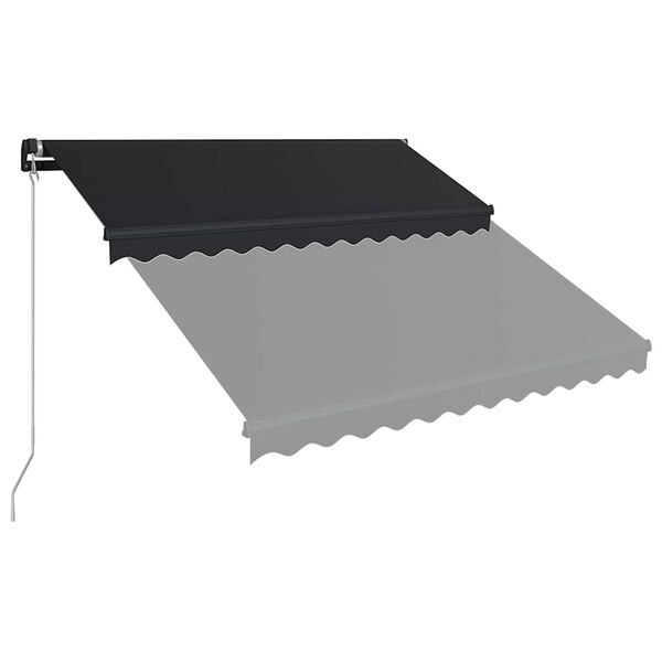 vidaXL Manuell uttrekkbar markise med LED 300x250 cm antrasitt