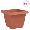 vidaXL Firkantet Blomsterpotte 24 pcs Klinker R&oslash;d 43 x 43 x 33.5 cm