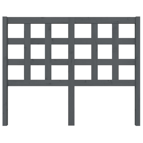 vidaXL Sengegavl gr&aring; 125,5x4x100 cm heltre furu