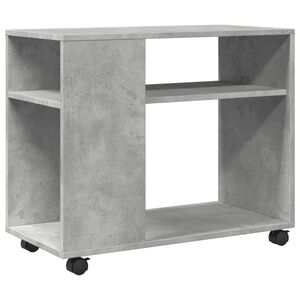 vidaXL Sidebord med hjul betonggr&aring; 70x35x60 cm konstruert tre