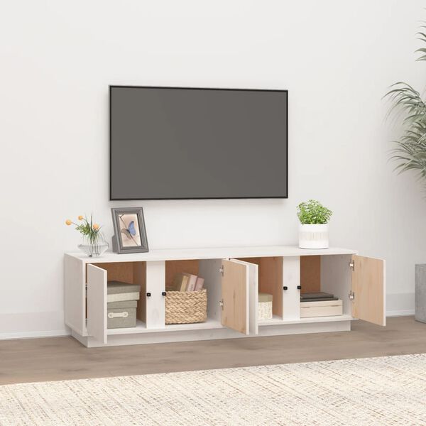 vidaXL TV-benk hvit 140x40x40 cm heltre furu