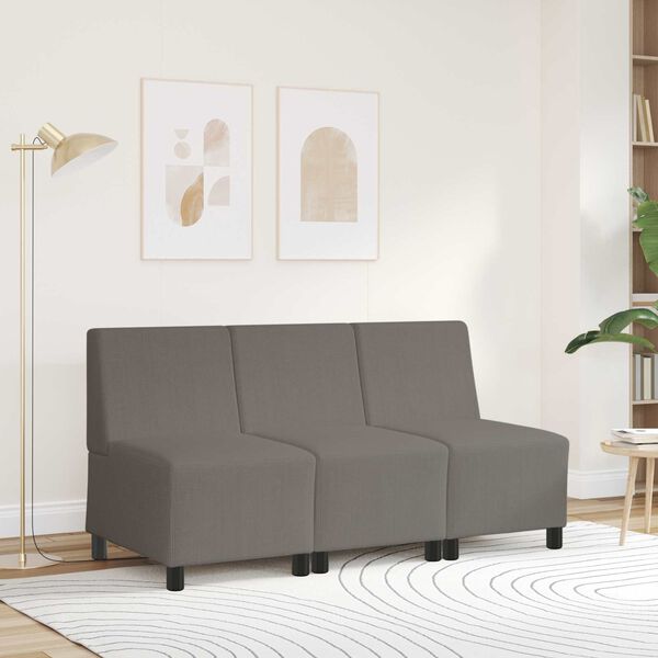 vidaXL | Modul Sofa Enhet Armfri | Lysegr&aring; 55 x 74 x 82 cm Kordfl&oslash;yel