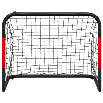 vidaXL Fotballmål med nett rødt og svart 90x48x71 cm stål
