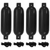 vidaXL B&aring;tfender 4 stk svart &Oslash; 14x50 cm PVC