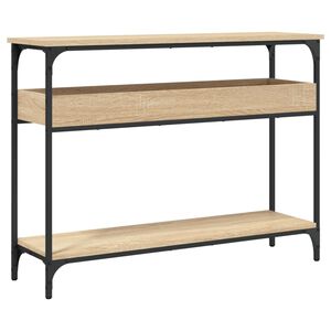 vidaXL Konsollbord med hylle Sonoma eik 100x29x75cm konstruert tre