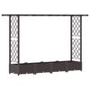 vidaXL Hevet Bed med Trellis og Tak Brun 203 x 40 x 121 cm PP