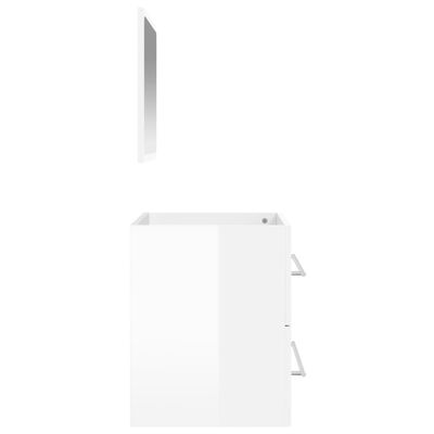 vidaXL Baderomsskap med speil høyglans hvit konstruert tre