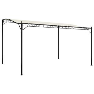 vidaXL Baldakin kremhvit 4x3 m 180 g/m&sup2; stoff og st&aring;l