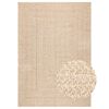 vidaXL Teppe ZIZUR beige 200x290cm jute-utseende innend&oslash;rs og utend&oslash;rs