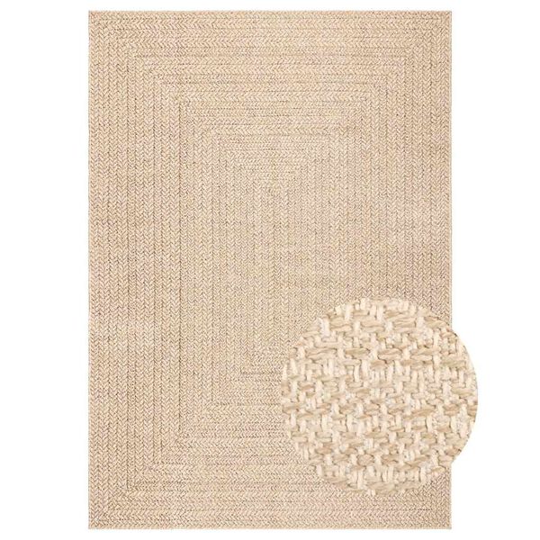 vidaXL Teppe ZIZUR beige 200x290cm jute-utseende innend&oslash;rs og utend&oslash;rs