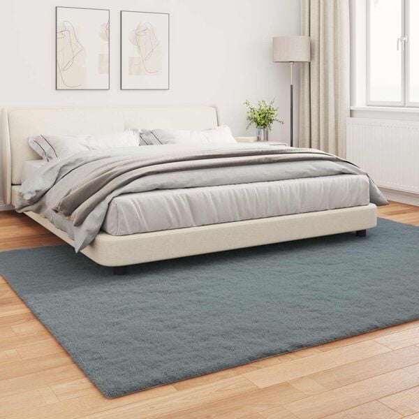 vidaXL Kunstpels Kanin Teppe Olite Antrasitt 240 x 340 cm Polyester