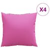 vidaXL Scatter Puter Ensfarget 4 pcs Rosa 40 x 40 cm Polyesterstoff