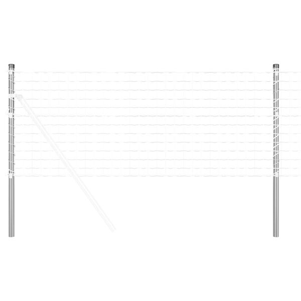 vidaXL Gjerdep&aring;le 2 pcs s&oslash;lv 110 cm Pulverlakkert st&aring;l