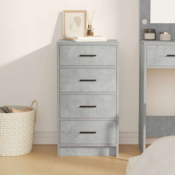 vidaXL Serviesskap med skuff Betonggr&aring; 40 x 41 x 75 cm Konstruert tre