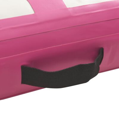 vidaXL Oppblåsbar gymnastikkmatte med pumpe 500x100x15 cm PVC rosa