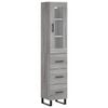 vidaXL Highboard gr&aring; sonoma 34,5x34x180 cm konstruert tre
