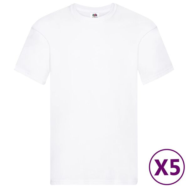 Fruit of the Loom Originale T-skjorter 5 stk hvit 3XL bomull