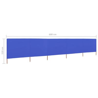 vidaXL Vindskjerm 5 paneler stoff 600x80 cm asurblå